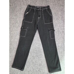 Five Star General Cargo Pants Woments 3/26 Black Contrast Stitch Skate y2k